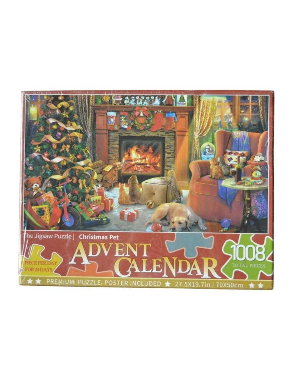 The Jigsaw Puzzle Advent Calendar 1008-Piece Christmas Pet Premium Set Holiday G